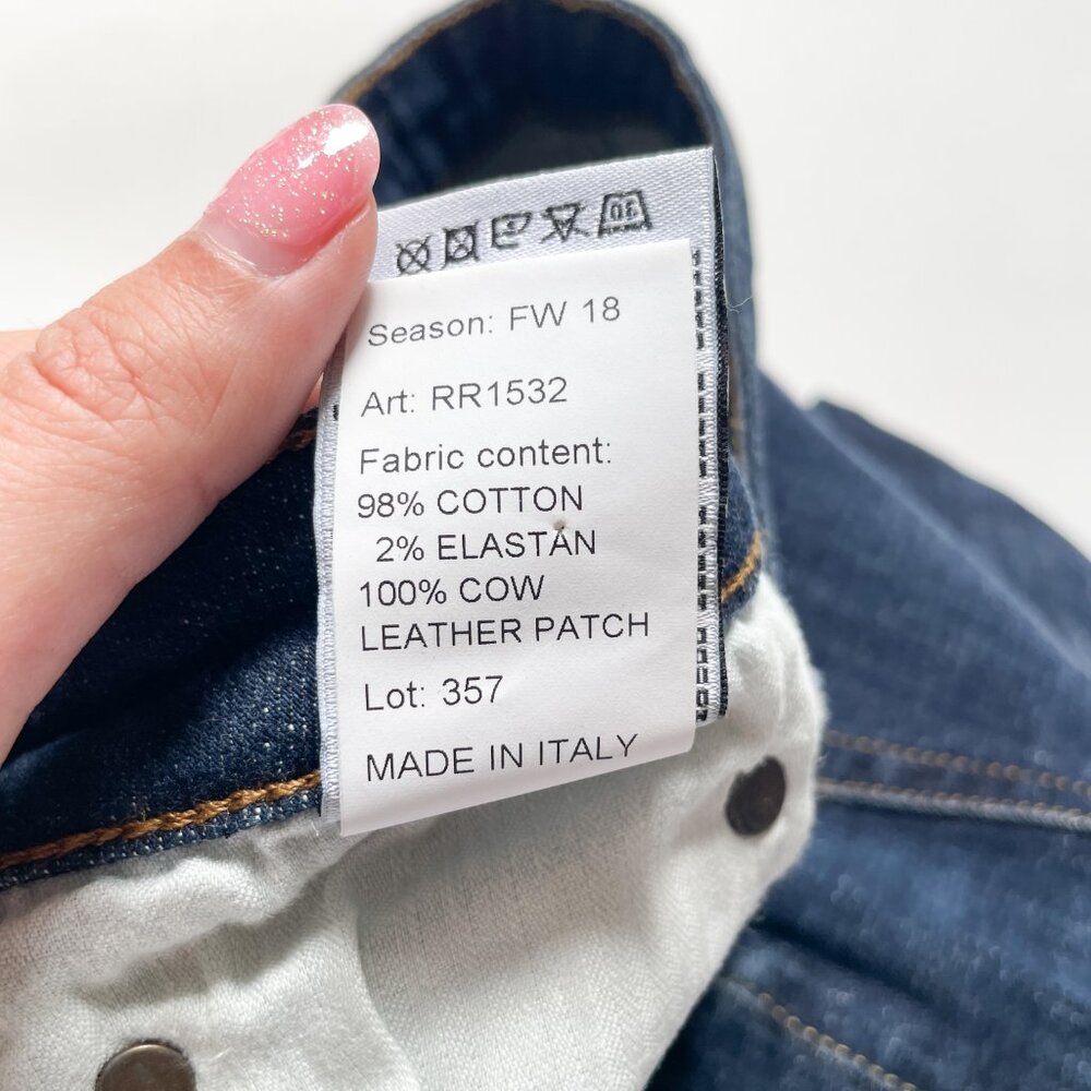 R13 Kate Skinny Jean Howell Indigo Angled Fray Hem Size 28 NEW NWT - Picture 9 of 15
